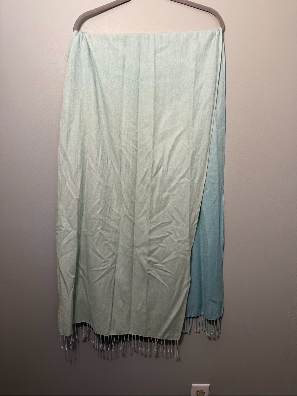 Anne Klein Mint Green Ombre Fringe Wrap Scarf